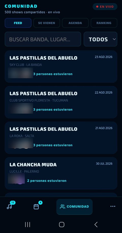 Pantalla de Comunidad en Nos Vimos Ahí